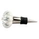 White Base Grey Leaf Ceramic Floral Wine Stopper